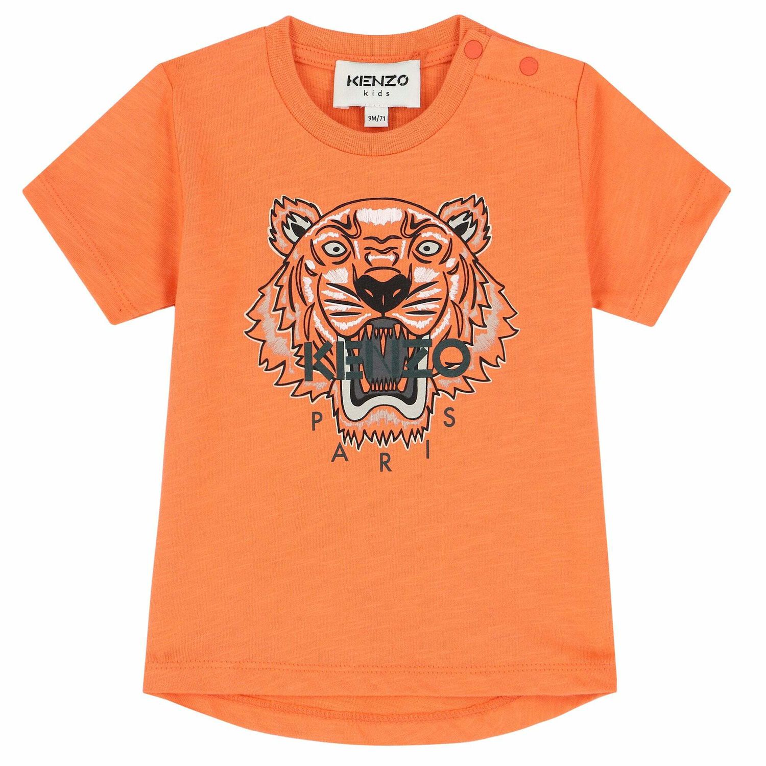 KENZO KIDS Younger Boys Orange Tiger Logo T-Shirt Junior