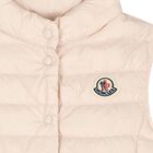 Girls Pink Logo Padded Gilet, 2, hi-res