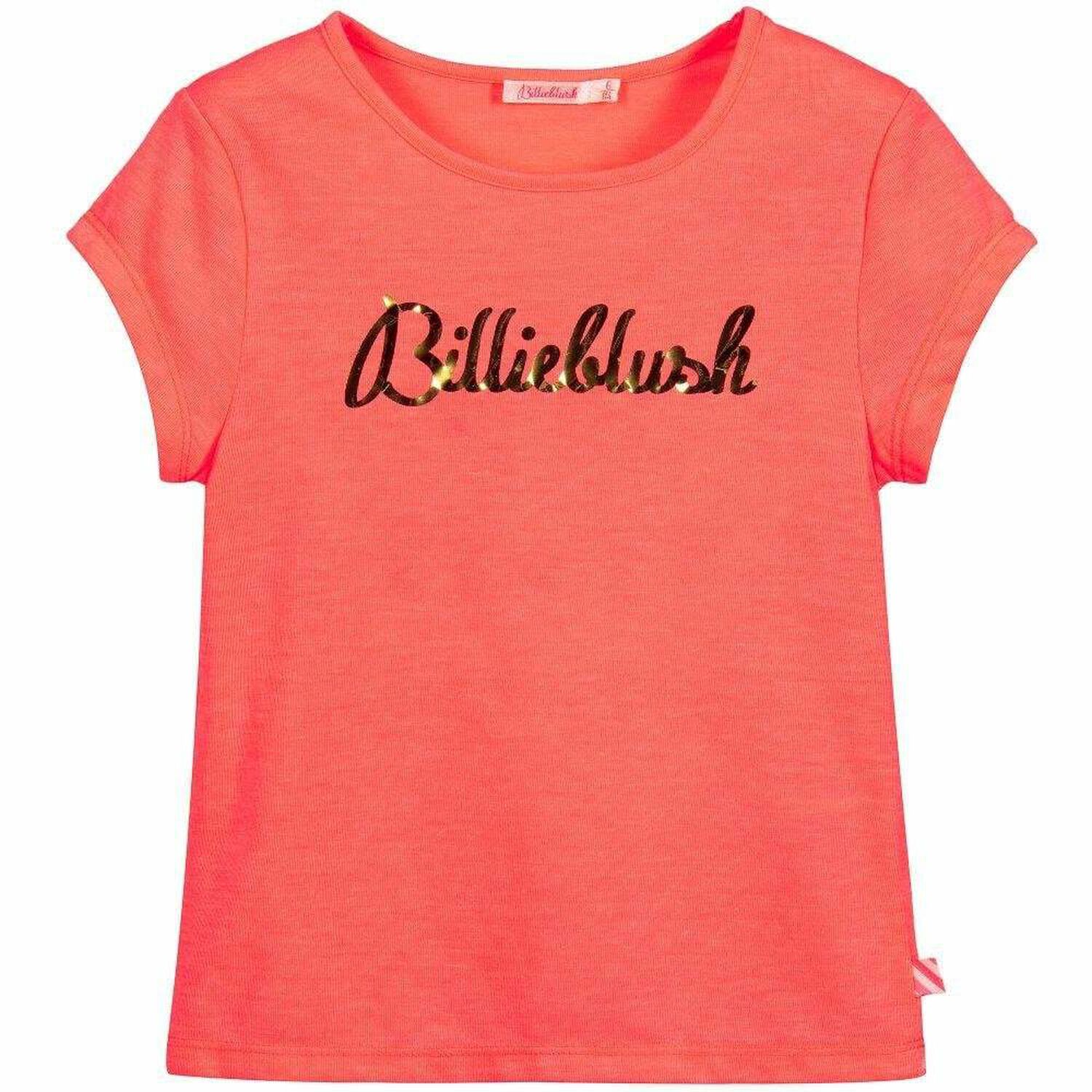 Girls Neon Pink 'Billieblush' T-shirt, 1, hi-res image number null