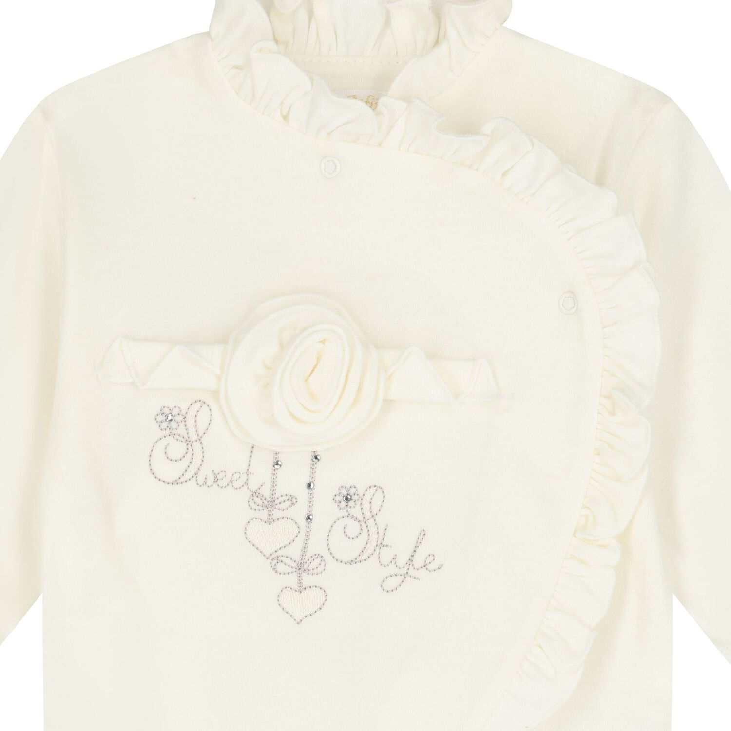 Baby Girls Ivory Ruffled Babygrow, 1, hi-res image number null