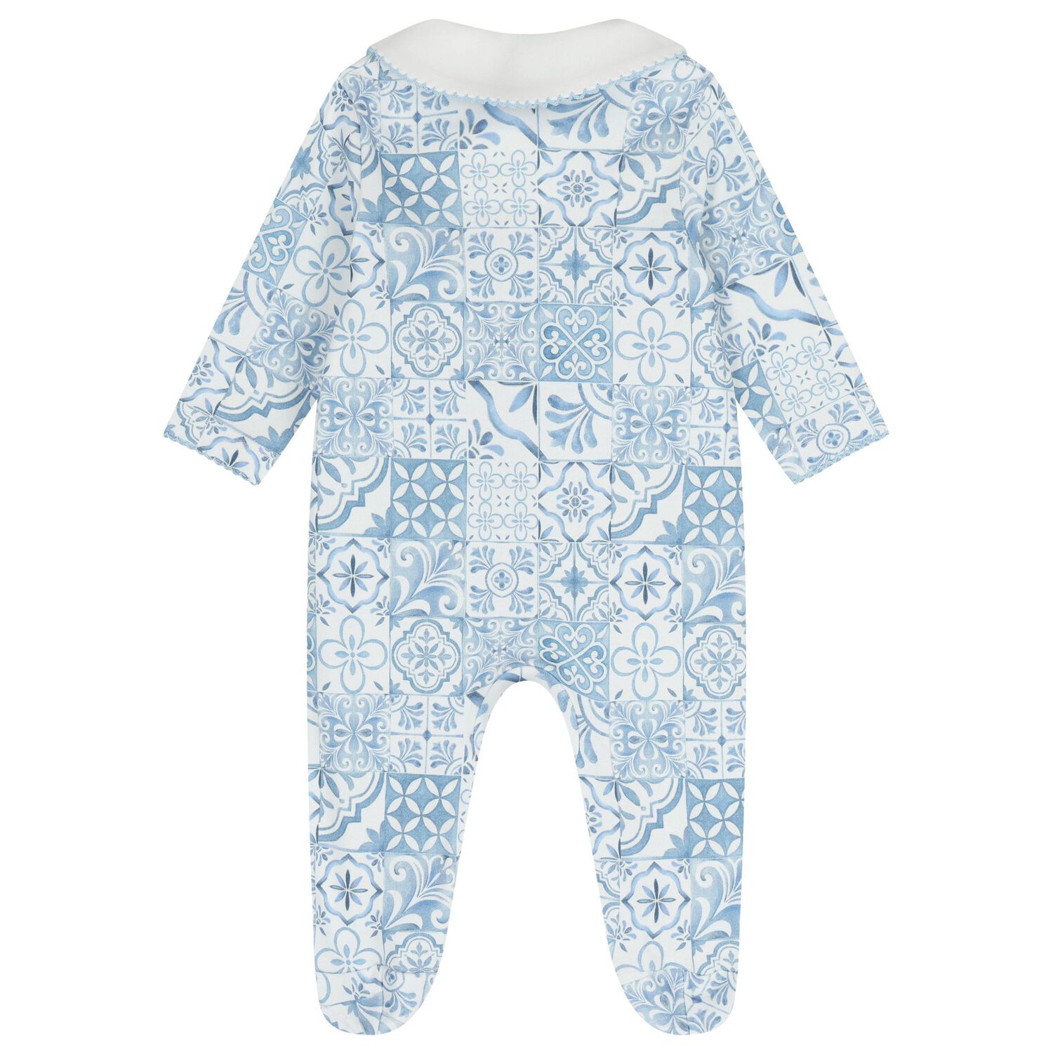 Baby Boys Blue & White Babygrow, 1, hi-res