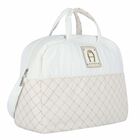 Ivory & Gold Logo Baby Changing Bag, 1, hi-res
