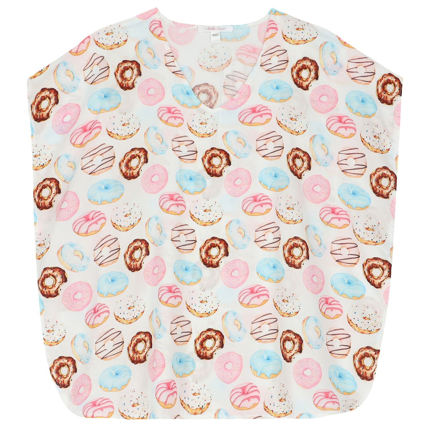 Girls White Donut Beach Kaftan, 1, hi-res image number null