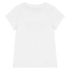 Girls White Logo Sequin T-Shirt, 3, hi-res