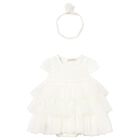 Baby Girls Ivory Tulle Dress Set, 2, hi-res
