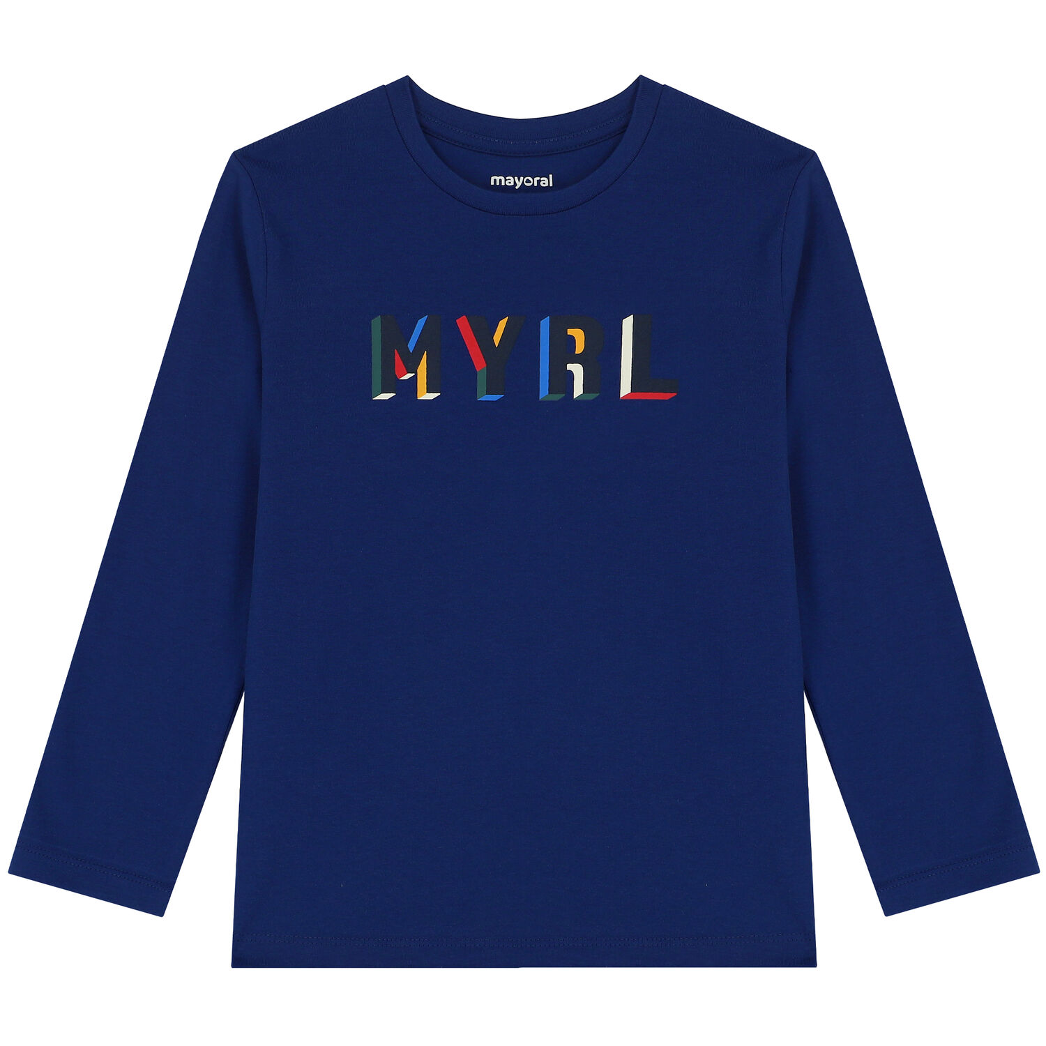 Boys Blue Logo Long Sleeve Top, 1, hi-res