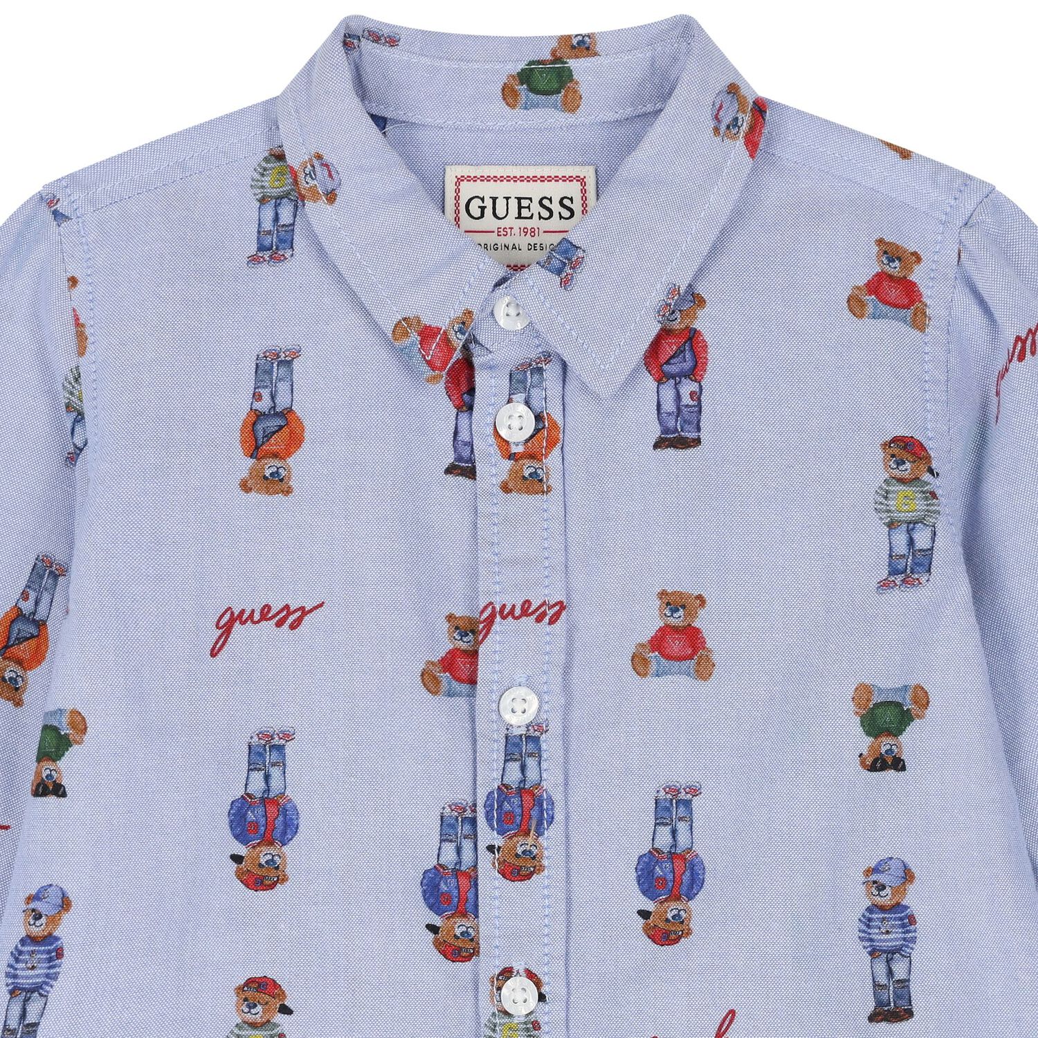 Boys Blue Logo Teddy Bear Shirt, 1, hi-res