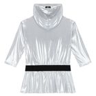 Girls Silver Logo Hooded Dress, 1, hi-res