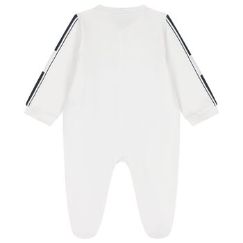 Baby Boys White Logo Babygrow