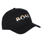 Boys Black Logo Cap, 1, hi-res