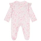 Baby Girls White & Pink Toile de Jouy Babygrow Set, 1, hi-res