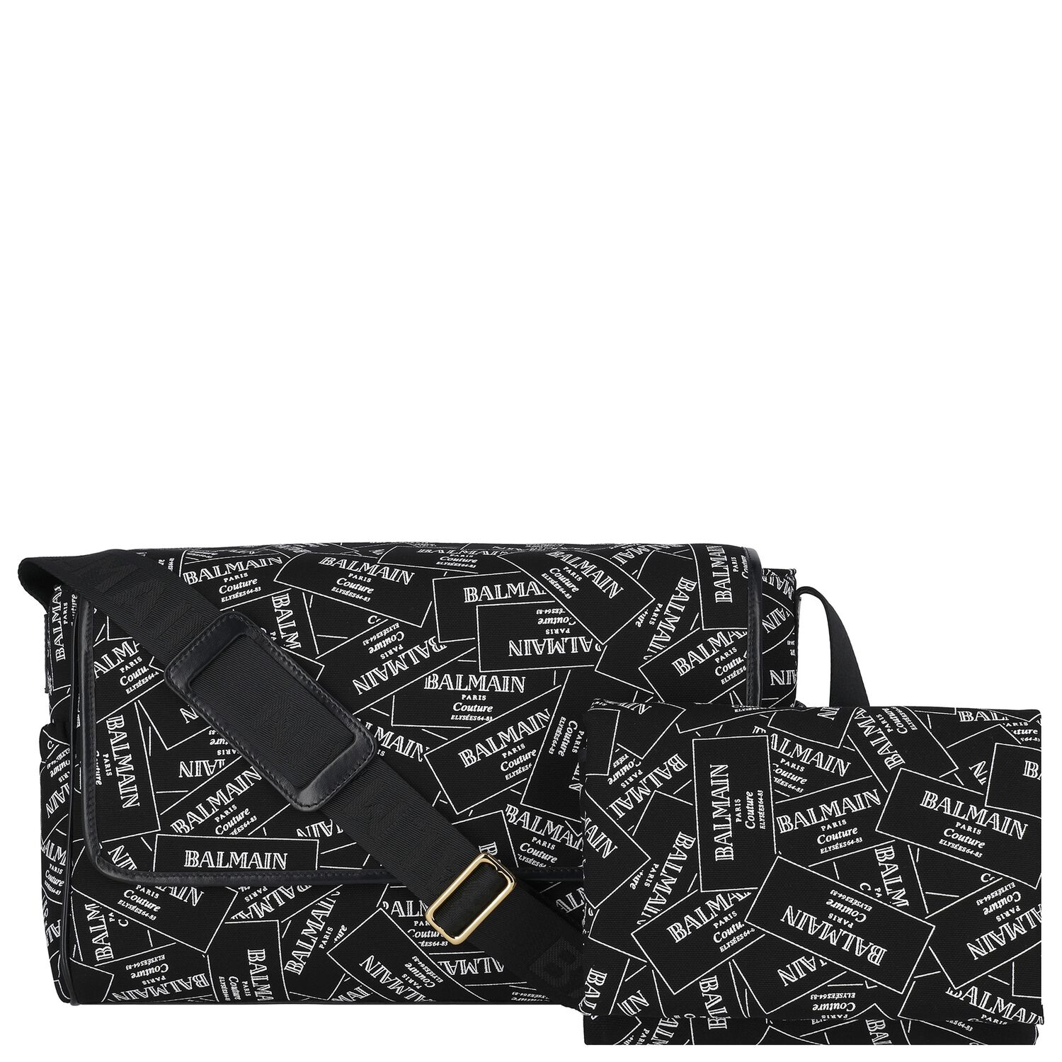 Black Logo Baby Changing Bag, 1, hi-res