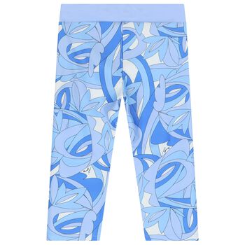 Girls Blue Abstract Leggings, 1 Girls Blue Abstract Leggings