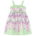 Girls Purple & Green Floral Dress, 1, hi-res