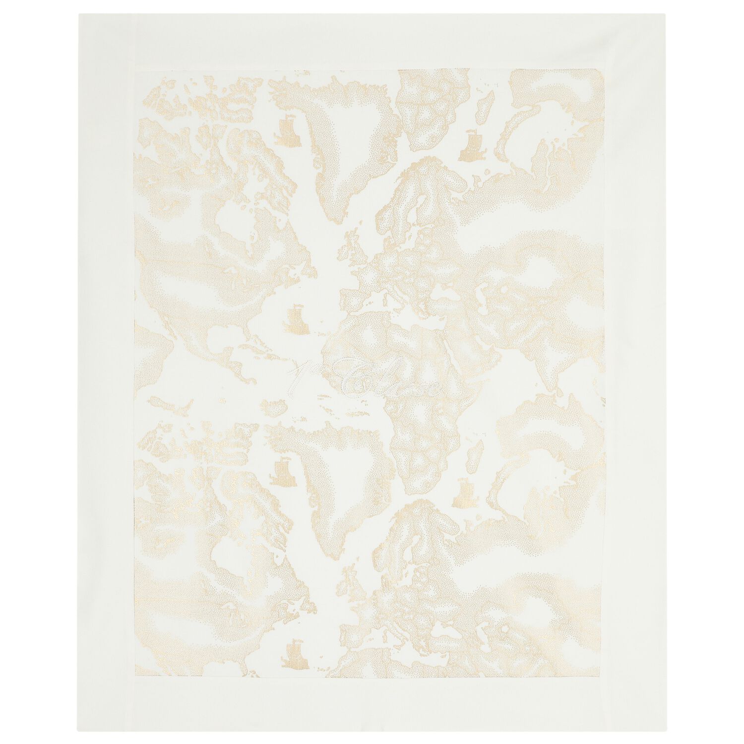 White & Gold Geo Map Baby Blanket, 1, hi-res