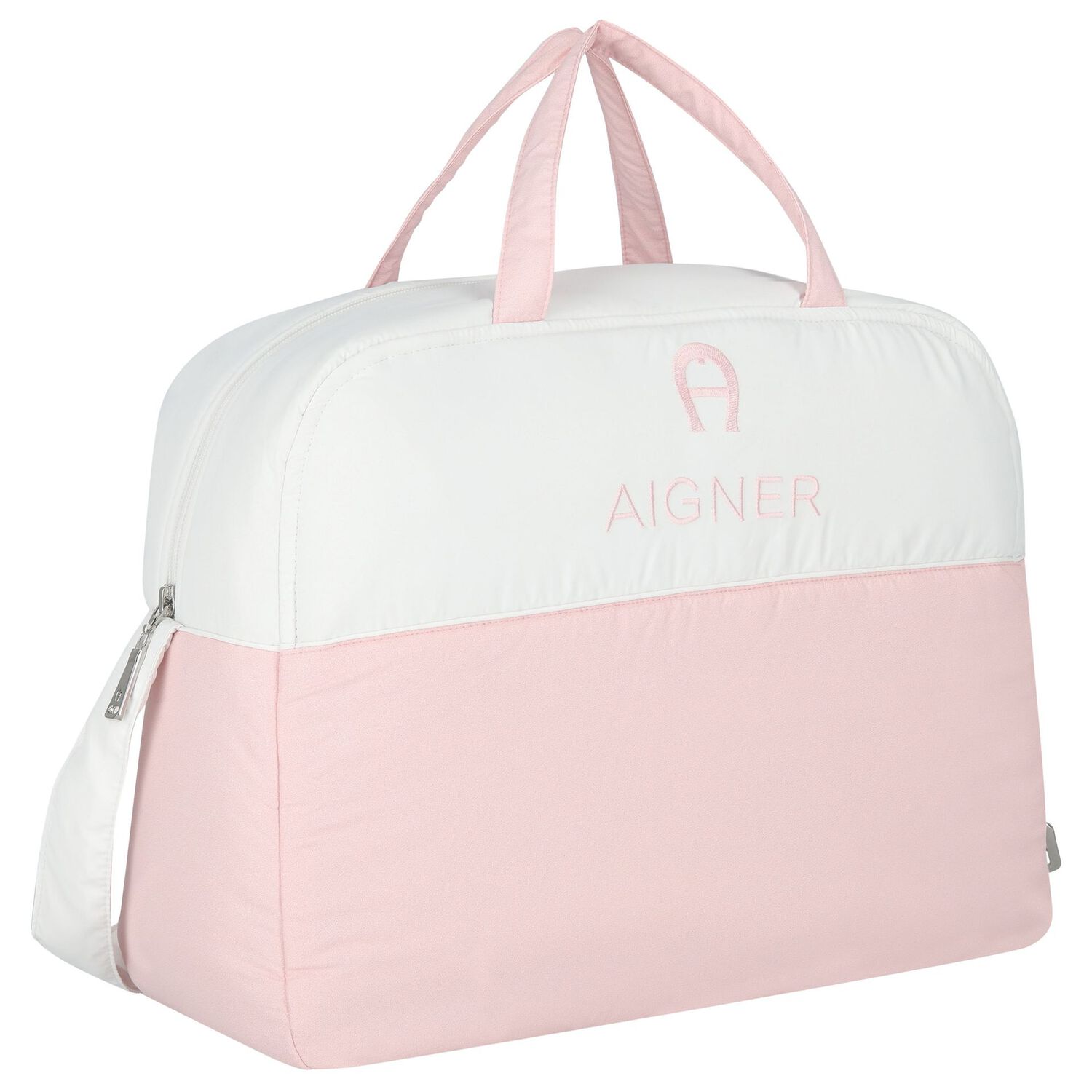 White & Pink Logo Baby Changing Bag, 3, hi-res