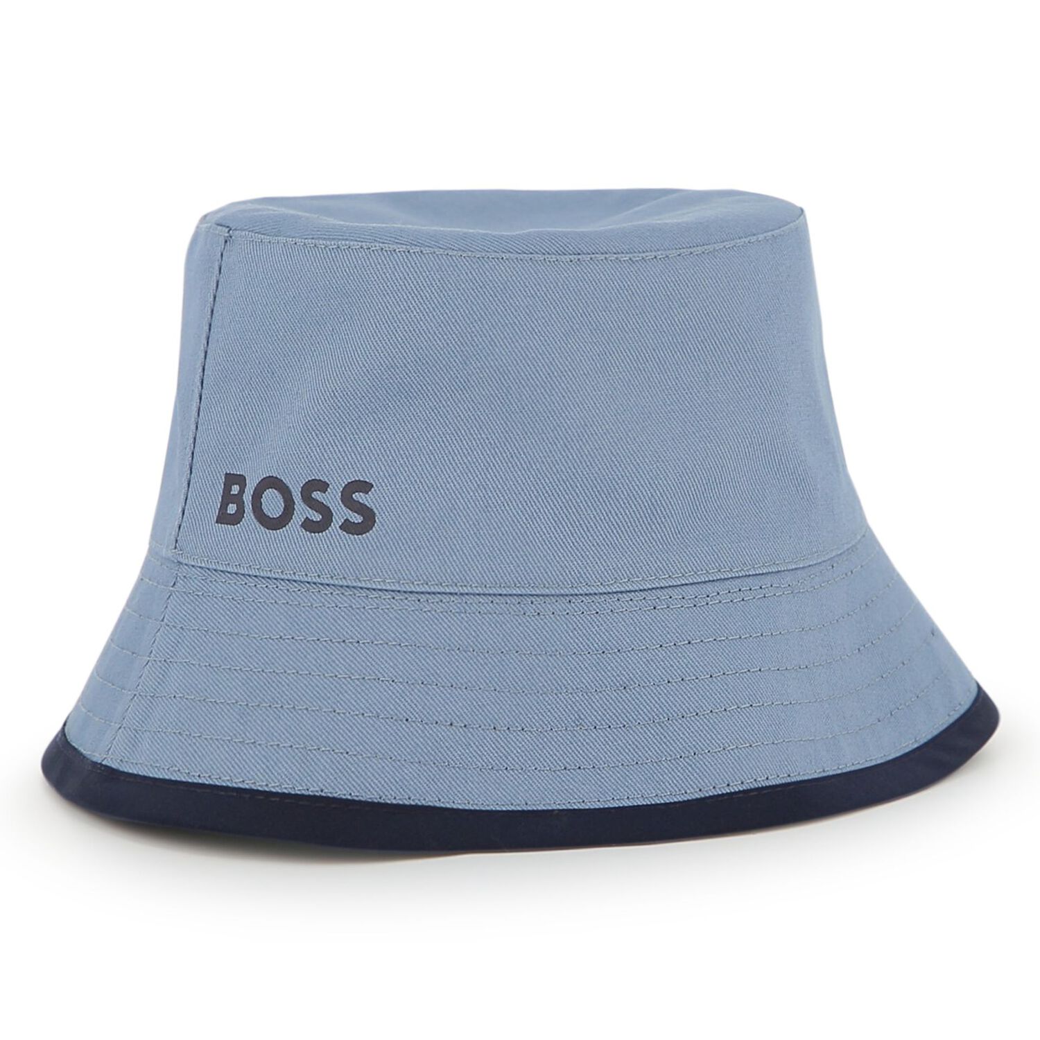 Baby Boys Blue & Navy Blue Logo Reversible Hat, 1, hi-res