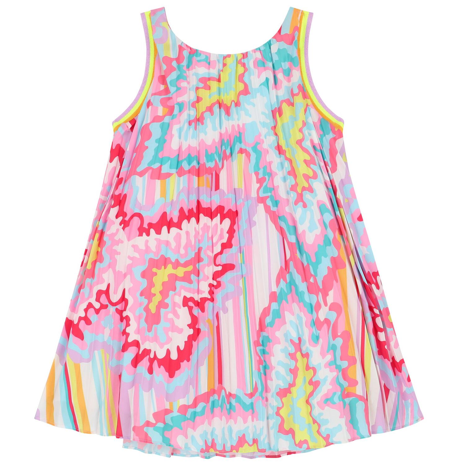 Girls Multi-Coloured Abstract Dress, 1, hi-res image number null