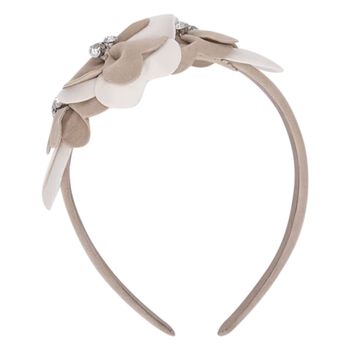 Girls Beige Flowers Headband