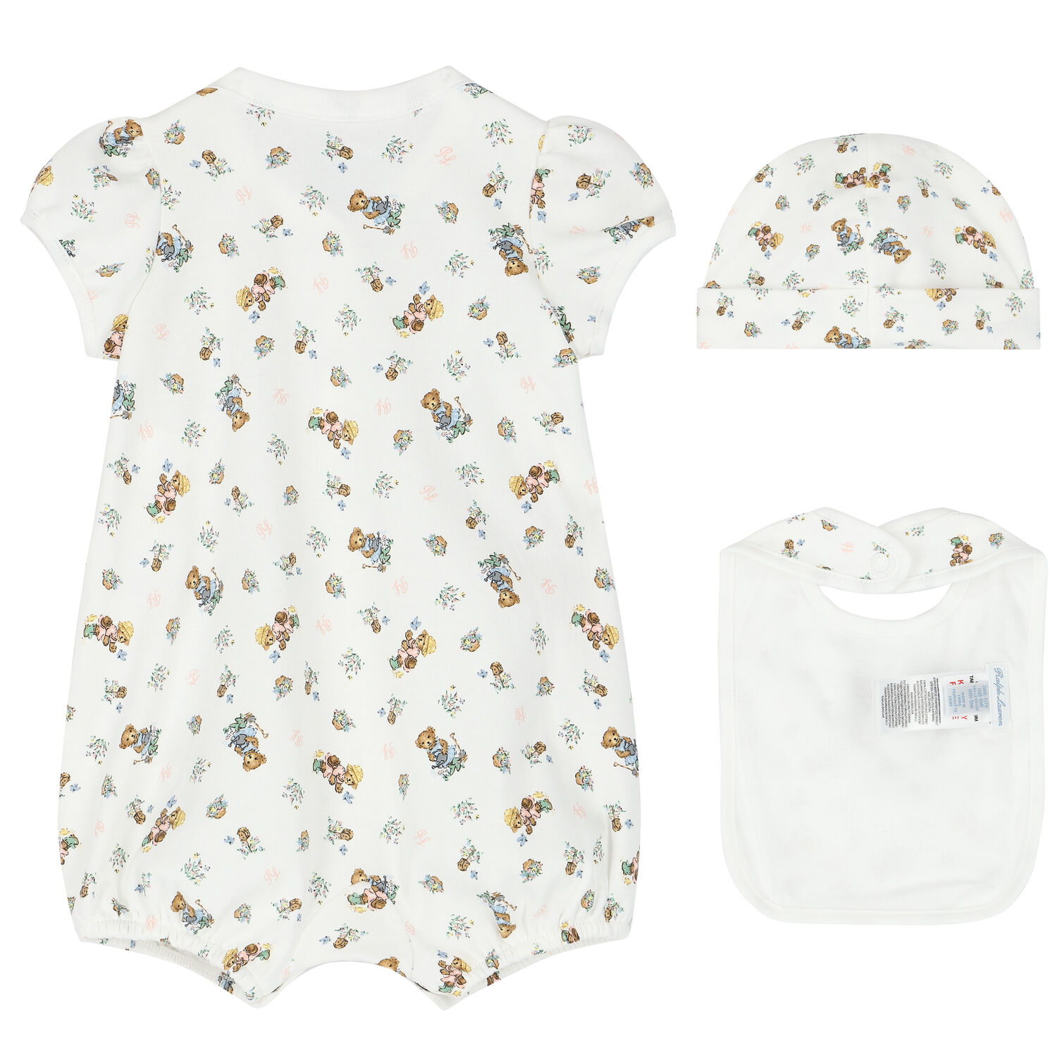 White Polo Bear Romper Gift Set, 1, hi-res