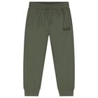Boys Green Logo Joggers, 3, hi-res