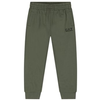 Boys Green Logo Joggers
