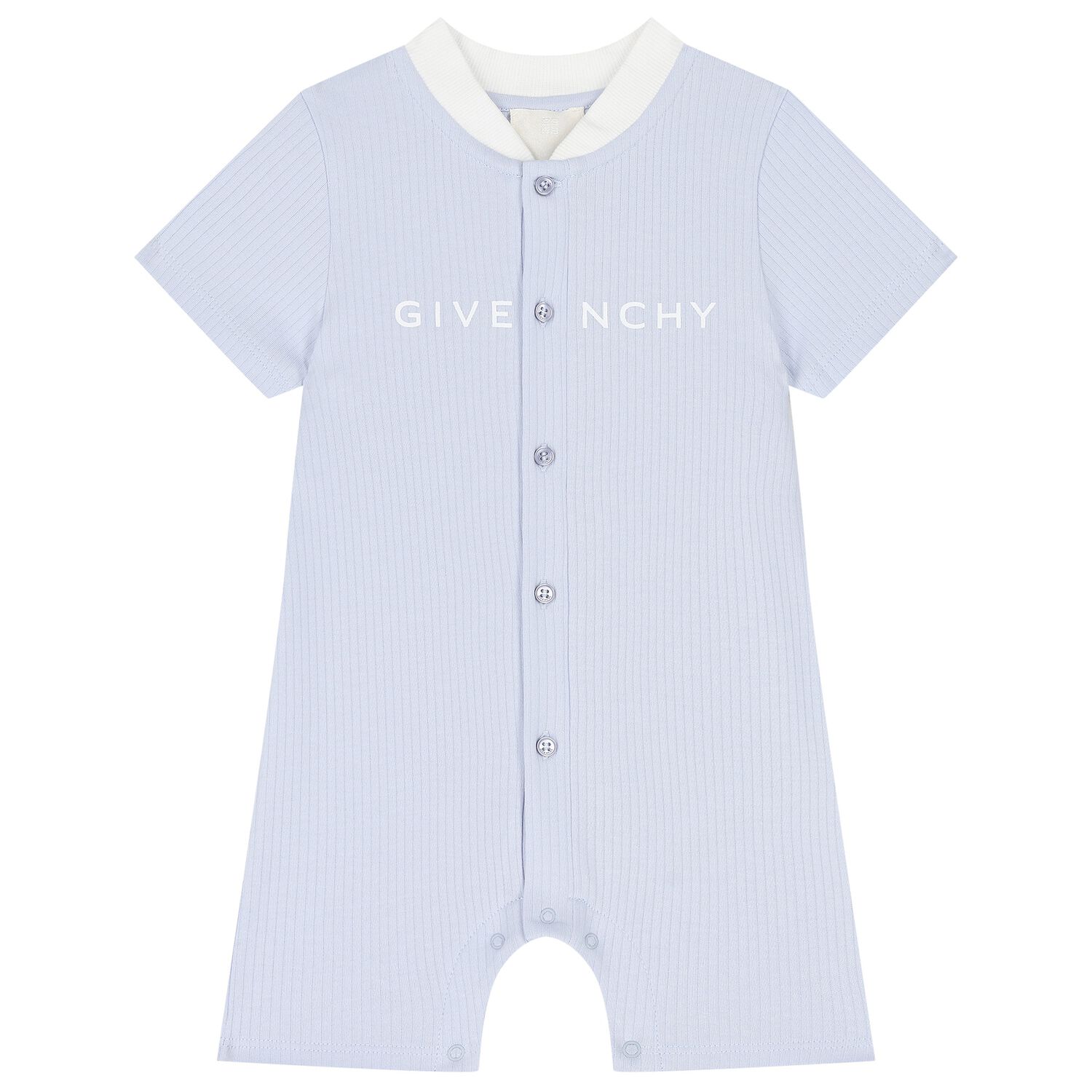 Baby Boys Blue Logo Romper, 1, hi-res