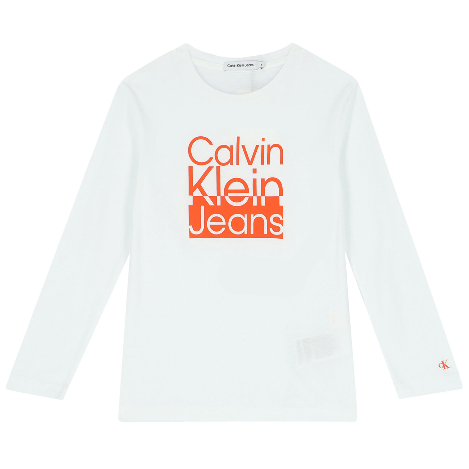 Boys White Logo Long Sleeve Top, 2, hi-res image number null