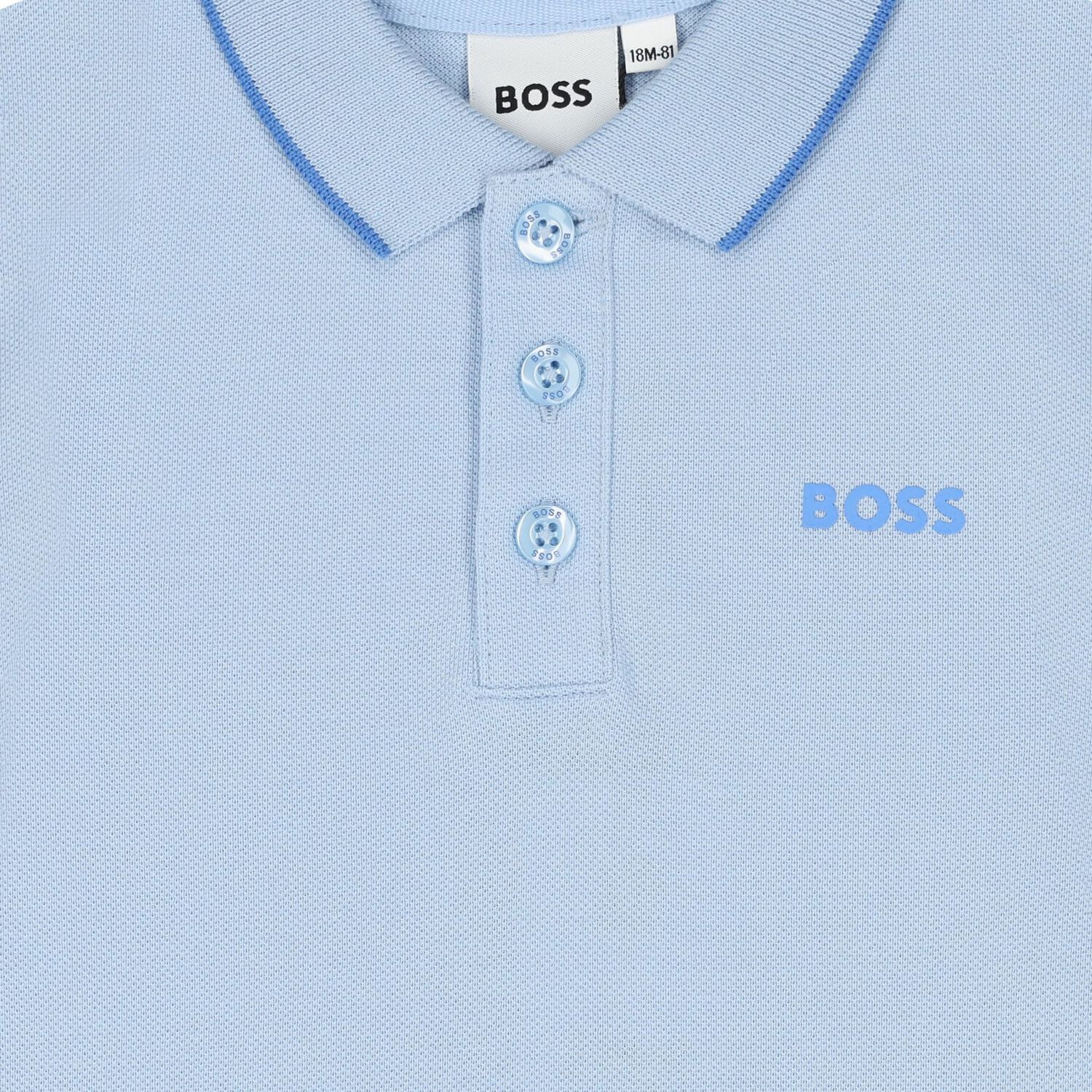 Younger Boys Blue Logo Polo Shirt, 5, hi-res