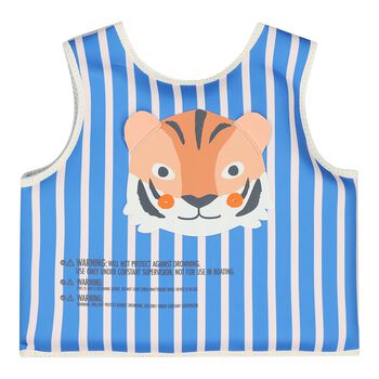 Boys Blue Striped Tiger Swim Vest