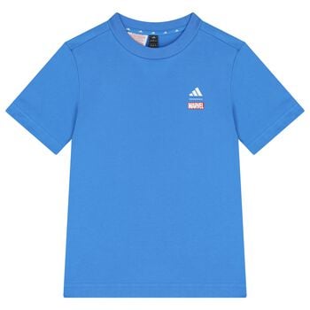 Boys Blue Logo Marvel T-Shirt