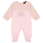 Girls Pink, Ivory & Gold Logo Babygrow, 3, hi-res