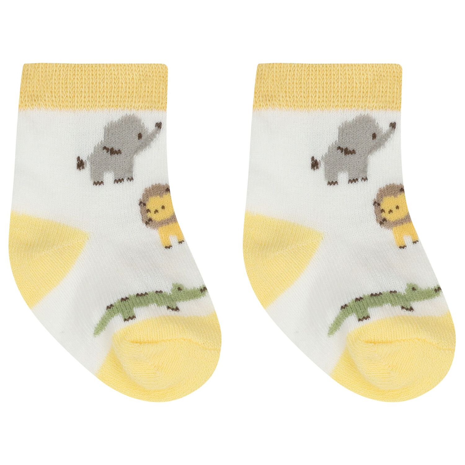 Baby Boys Yellow & White Socks ( 4-Pack ), 2, hi-res