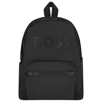 Boys Black Logo Backpack