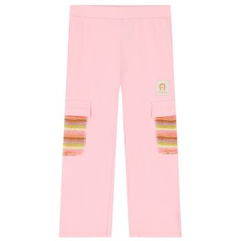Girls Pink Logo Trousers