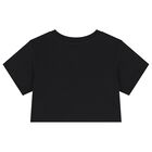 Girls Black Logo T-Shirt, 1, hi-res