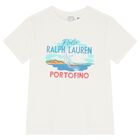 Boys White Portofino Print T-Shirt, 1, hi-res