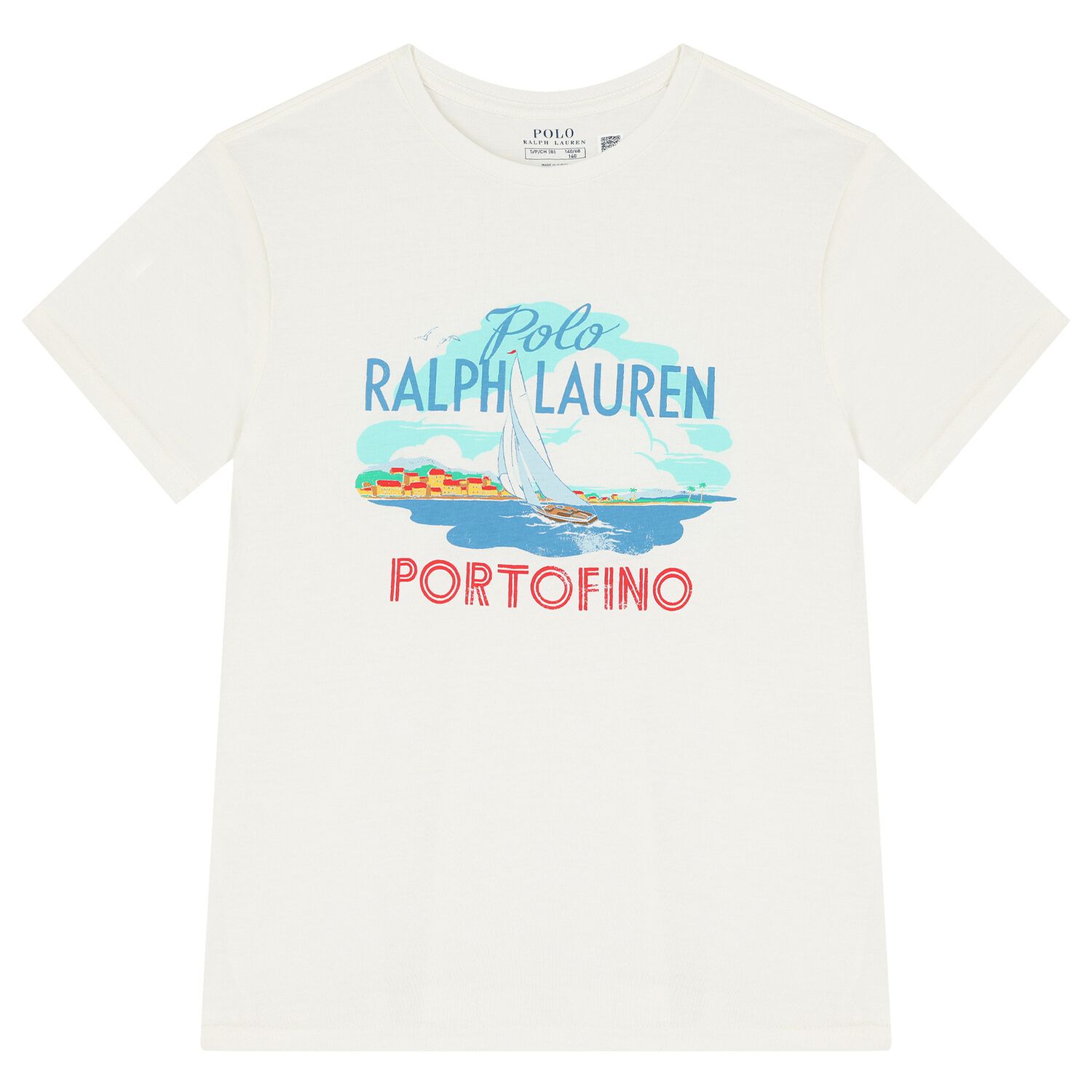 Boys White Portofino Print T-Shirt, 1, hi-res