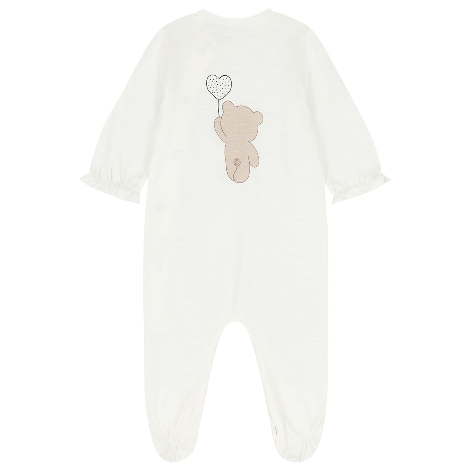 Baby Girls Ivory Teddy Bear Babygrow Set, 1, hi-res