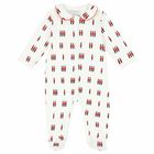 Baby White Printed Babygrow, 1, hi-res