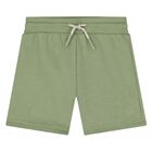 Younger Boys Green Cotton Jersey Shorts, 3, hi-res
