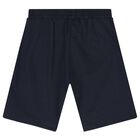 Boys Navy Blue Logo Shorts Set, 1, hi-res