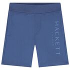 Boys Blue Logo Shorts, 2, hi-res