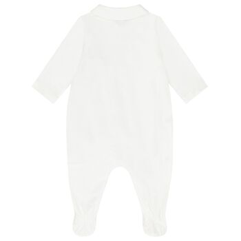 White Logo Babygrow