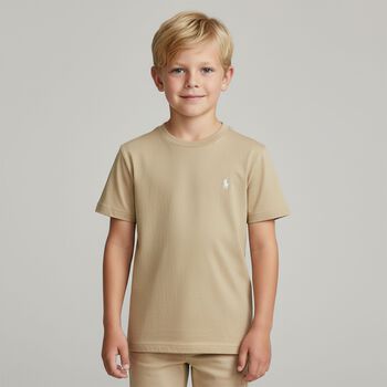 Boys Beige Logo T-Shirt