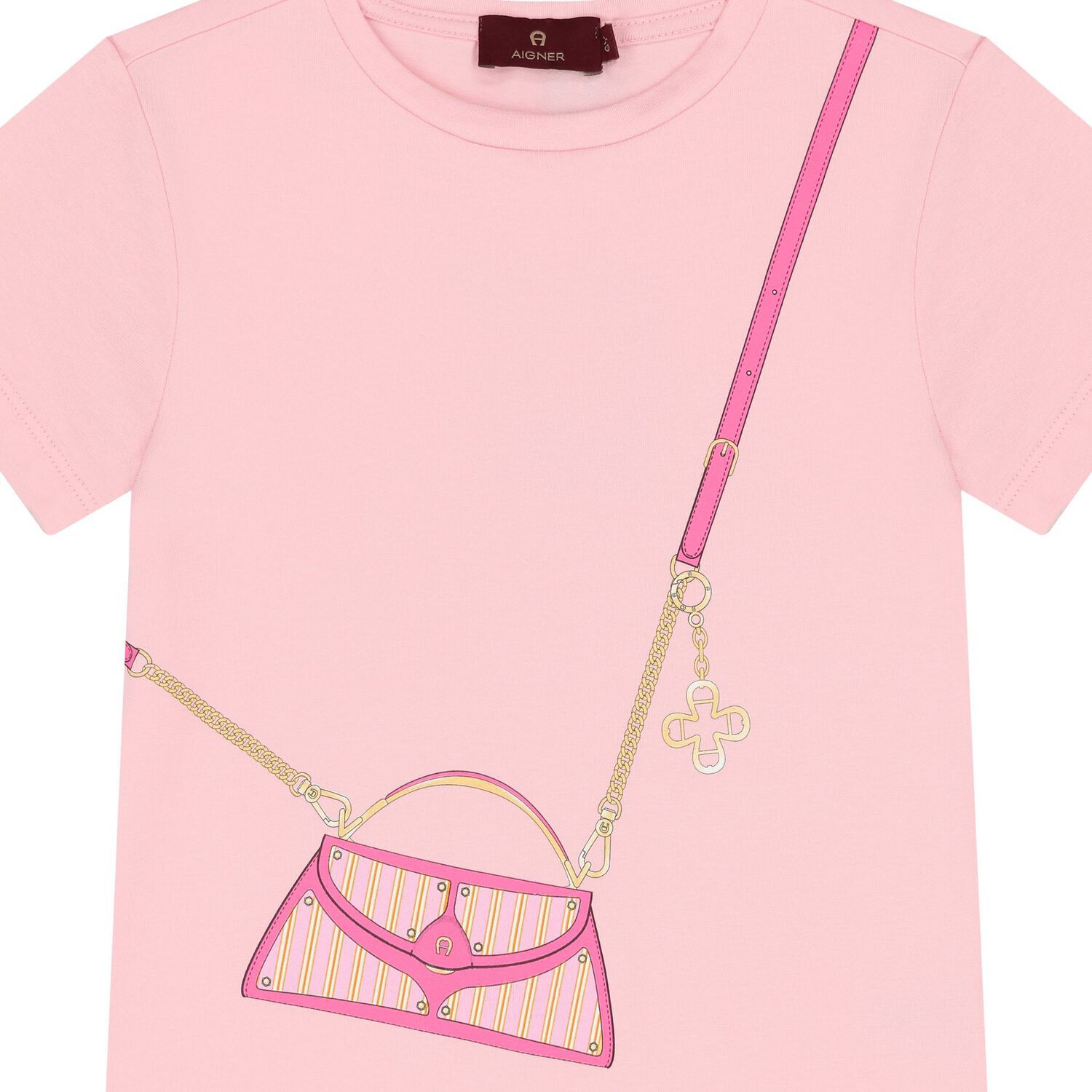 Girls Pink Bag Logo T-Shirt, 2, hi-res image number null