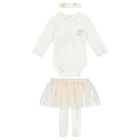 Baby Girls Ivory 3 Piece Bodysuit & Tutu Set, 1, hi-res