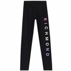 Girls Black Logo Leggings, 1, hi-res