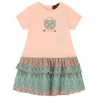 Younger Girls Pink & Aqua Logo Bag Dress, 2, hi-res