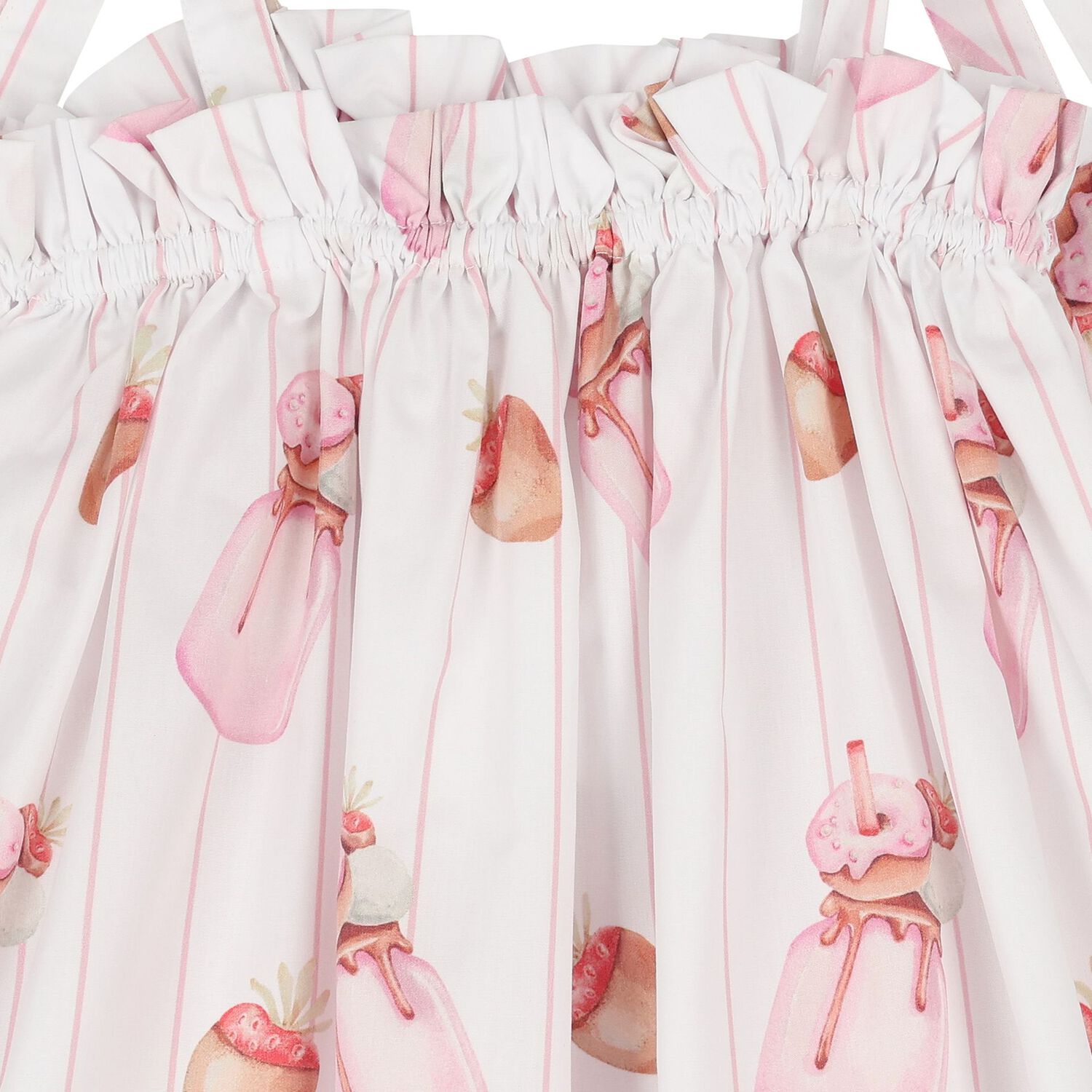 Girls White & Pink Milk Shake Beach Dress, 3, hi-res